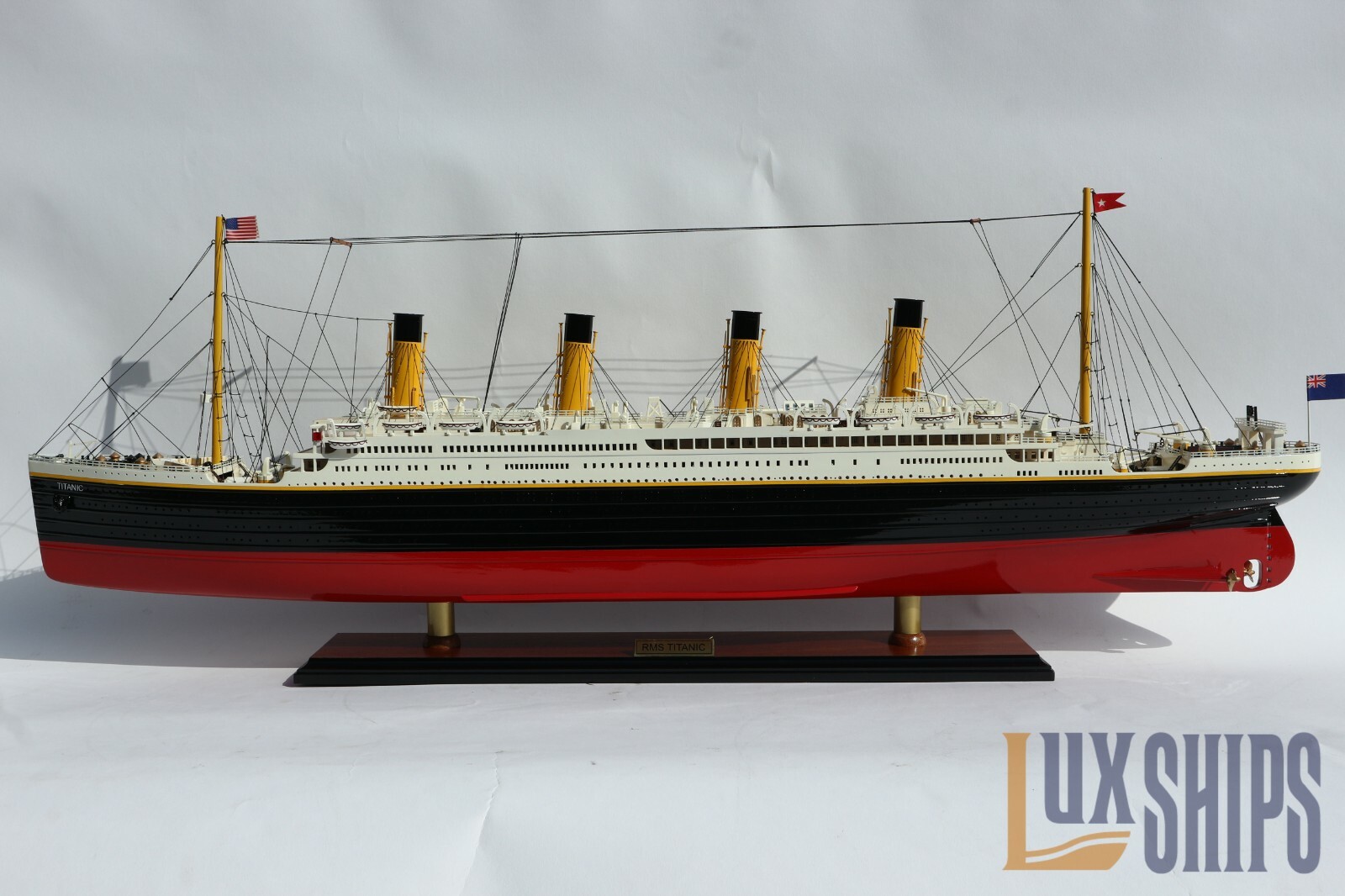 RMS Titanic Wooden Ship Model With Lights - RMS Titanic Model Ship