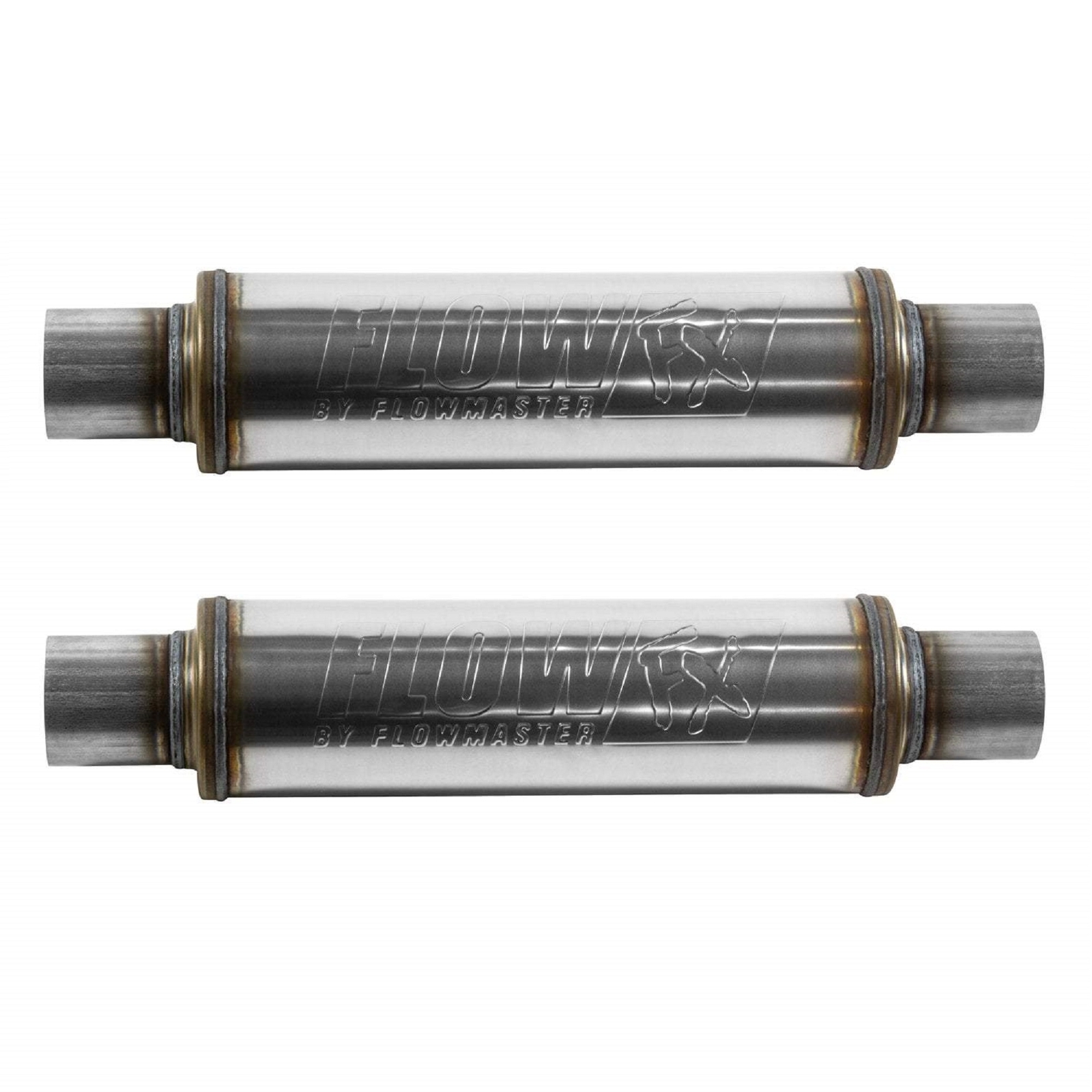 Flowmaster 71416 FlowFX Muffler 2.50 In/Out Center Round Moderate Sound - 2 Pack