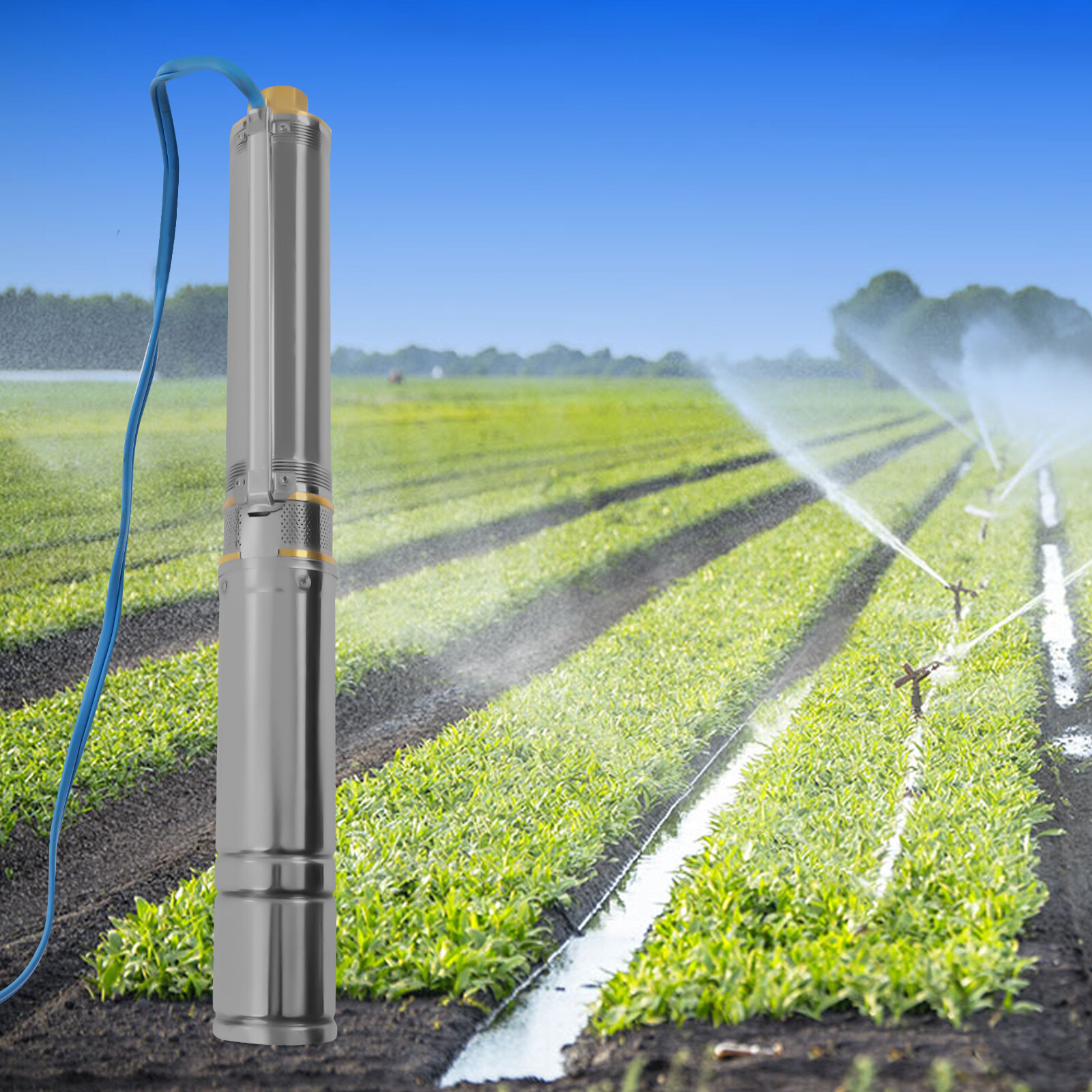 1.5HP Submersible Deep Well Pump Water Pump 24GPM Stainless Steel 1100 W 110V