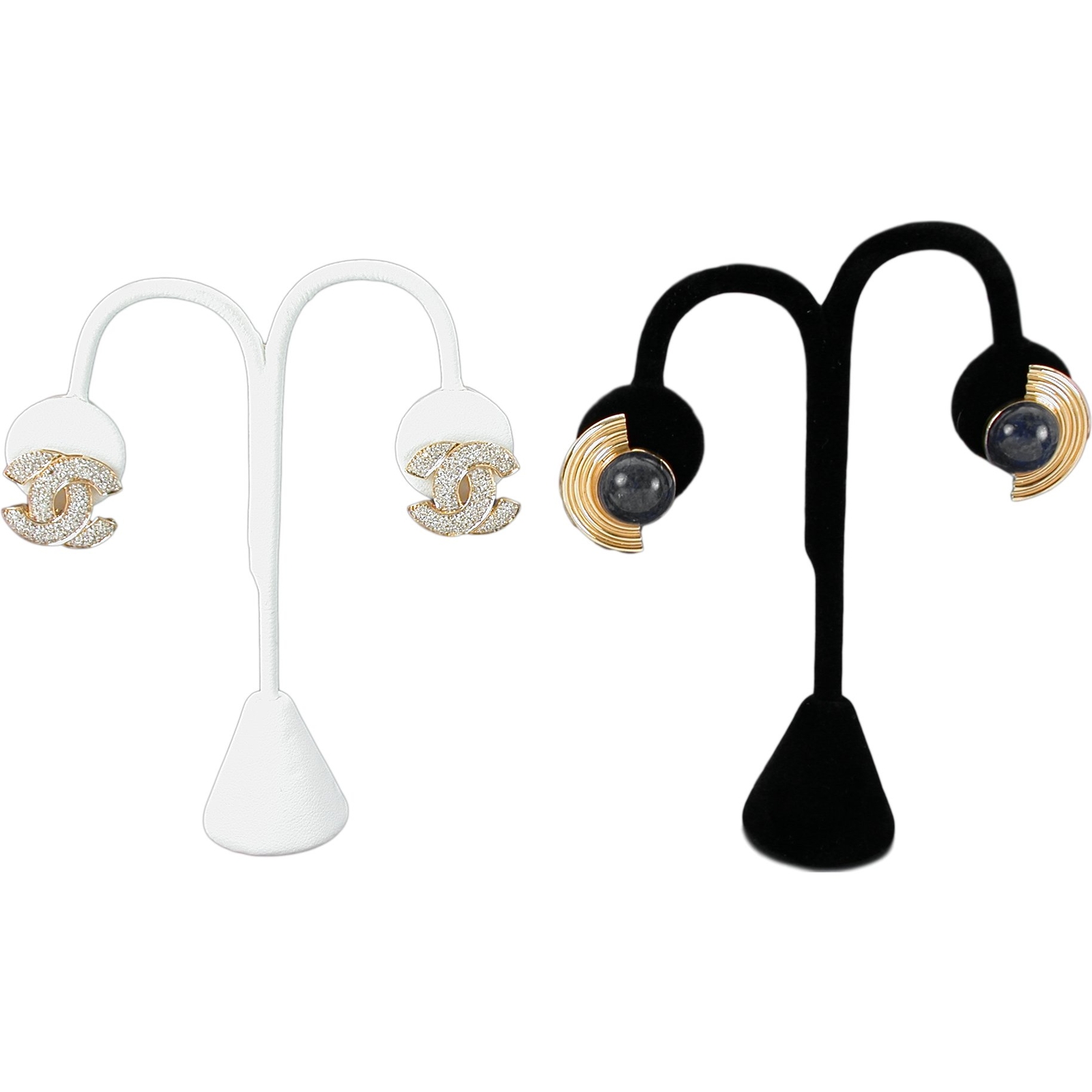 Black Velvet & White Jewelry Display 11 Pc Set Bonus