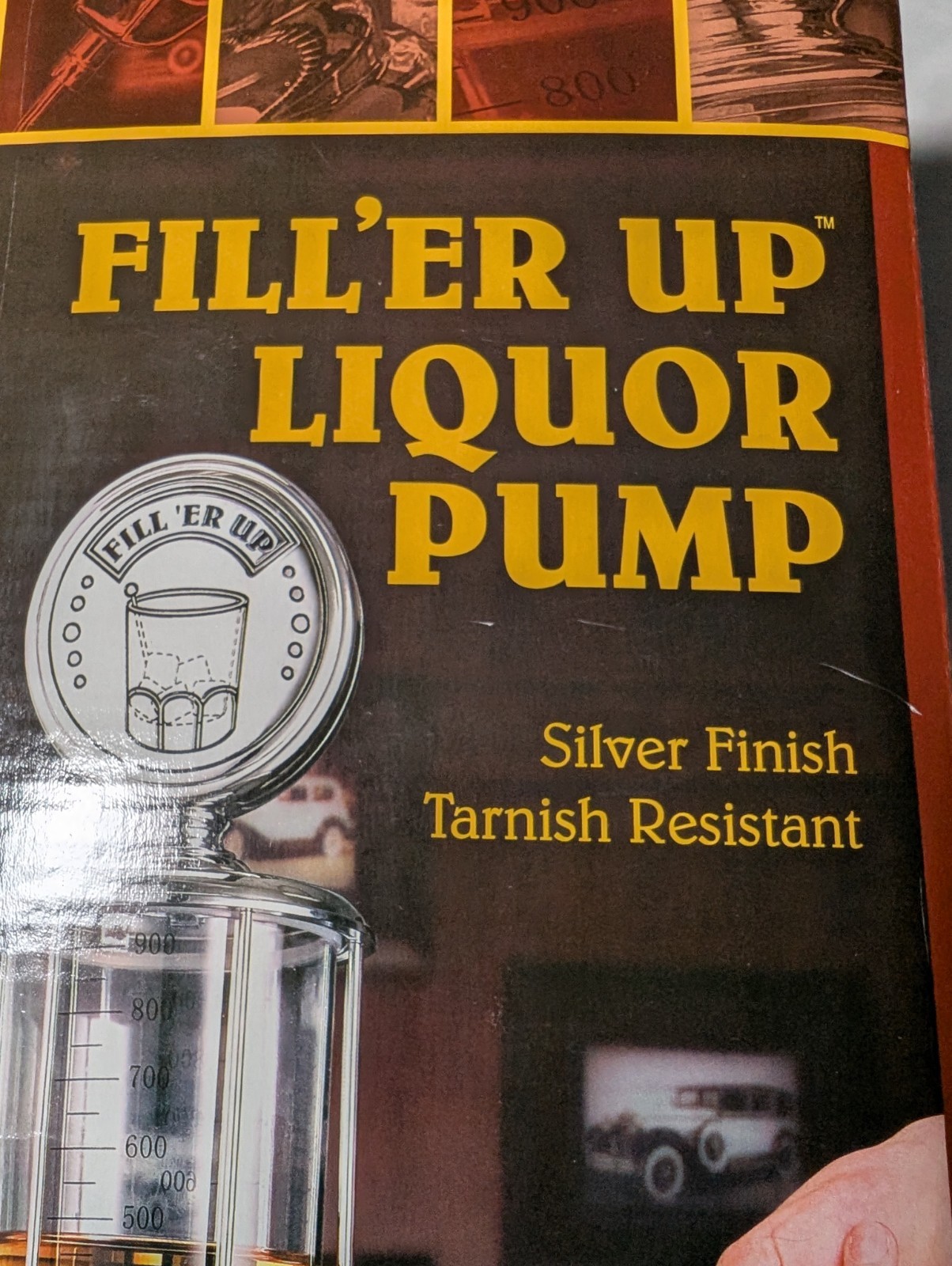 GODINGER Fill’er Up Liquor Pump GAS PUMP Liquor SILVER Beverage Dispenser 14"