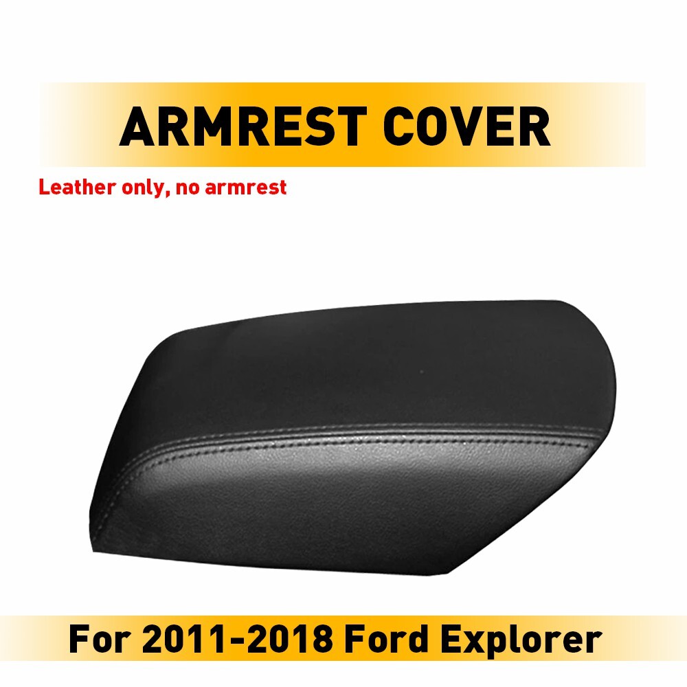 Leather Center Console Armrest Lid Cover For Ford Explorer 2011-2018 Black