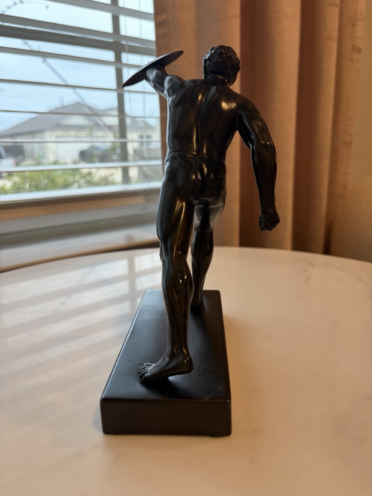 Antique Art Deco Male Athlete Statue | Bronze-Finish Spelter | c. 1930s