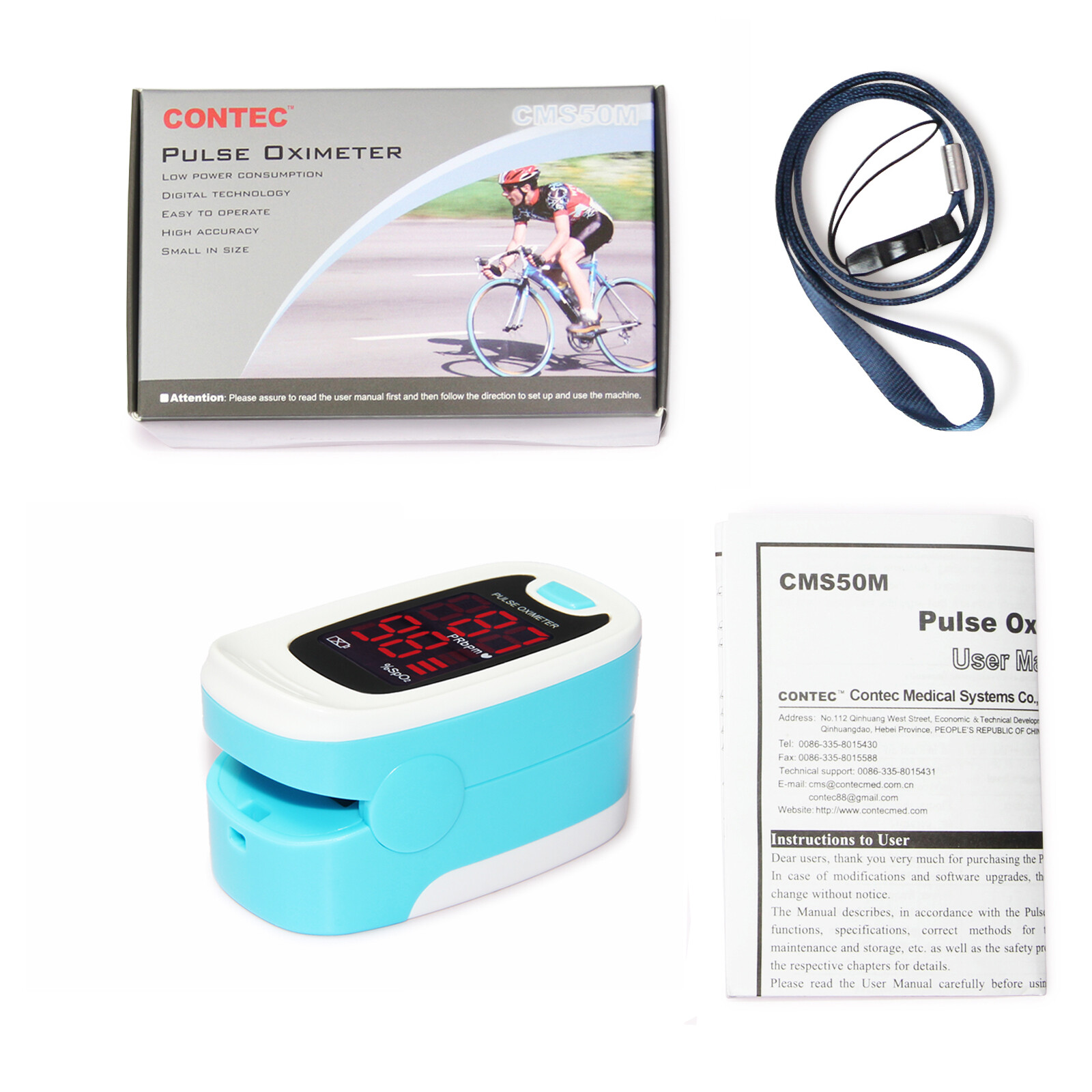 CONTEC 50M USA oximeters, finger pulse oximeter,o2 monitor,blood oxygen,spo2,LED