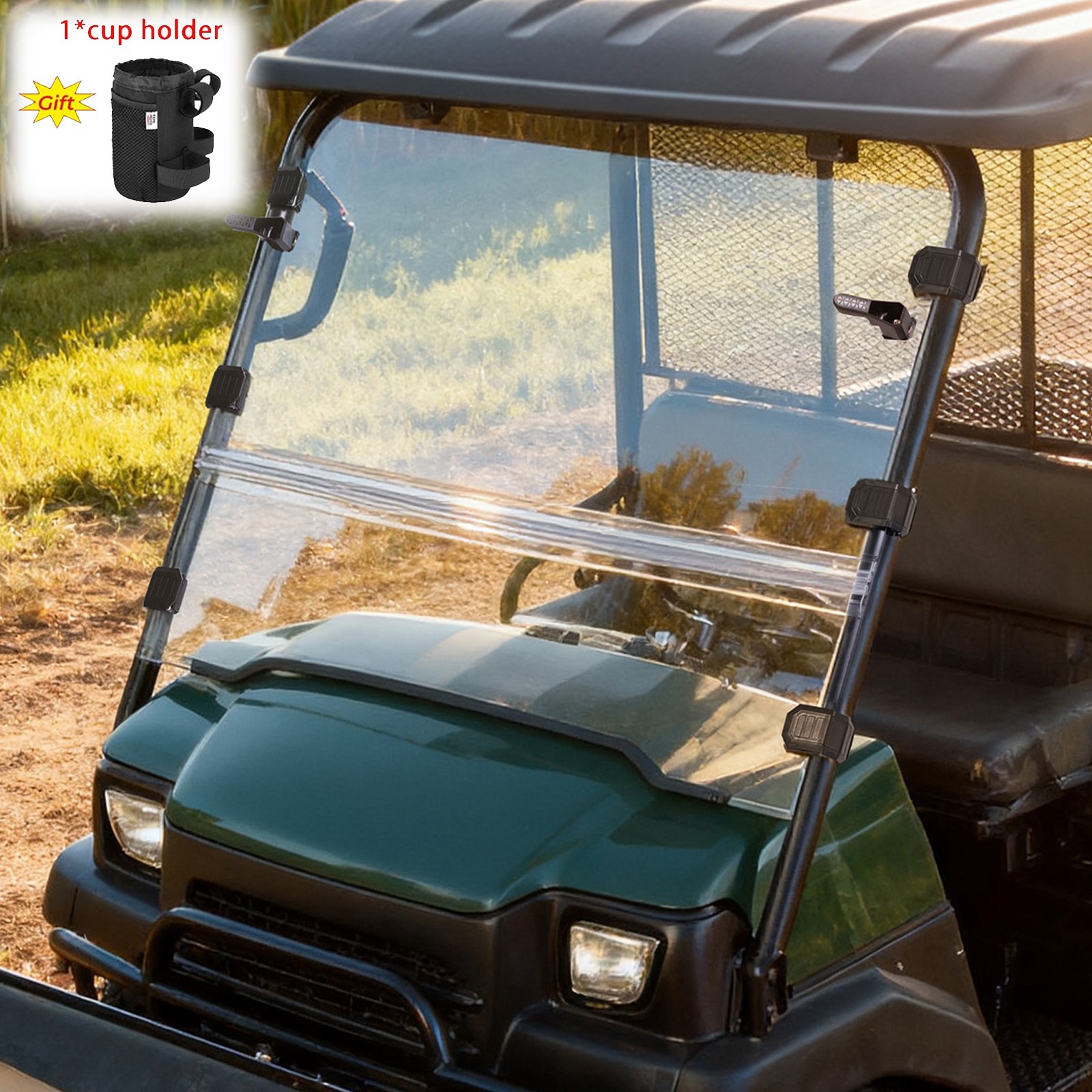 Front Folding Windshield For Kawasaki Mule 3000 2005-2013/ Mule 3010 2003-2009