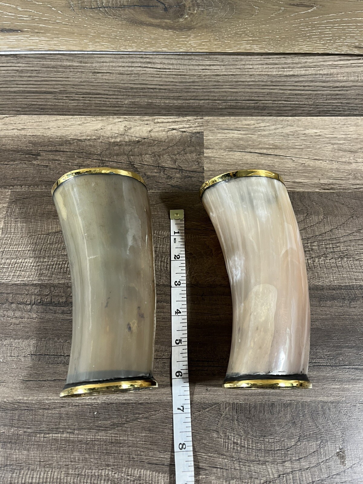 Ox Horn Viking Drinking Mug Cup Set of 2 Ale Beer Glasses