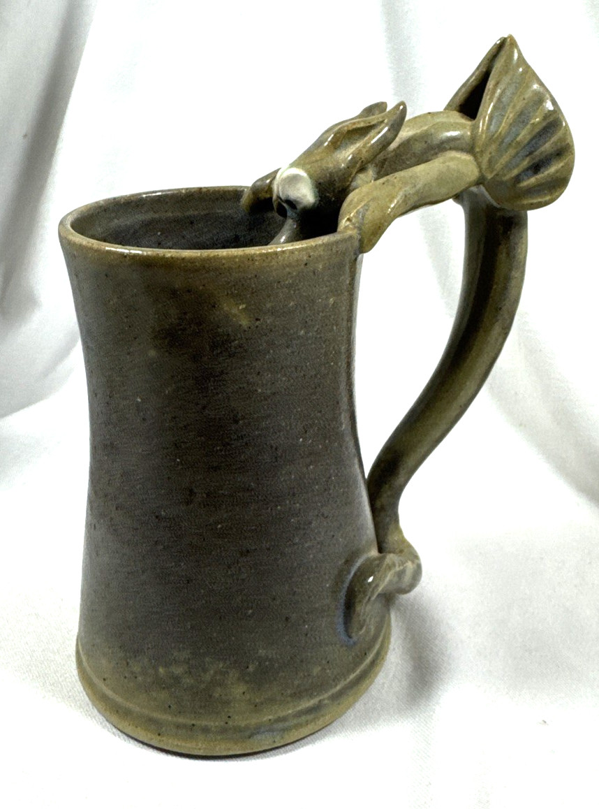 VTG HOGENSON 1996 DRAGON HANDLE MUG RENAISSANCE FESTIVAL HANDCRAFTED POTTERY