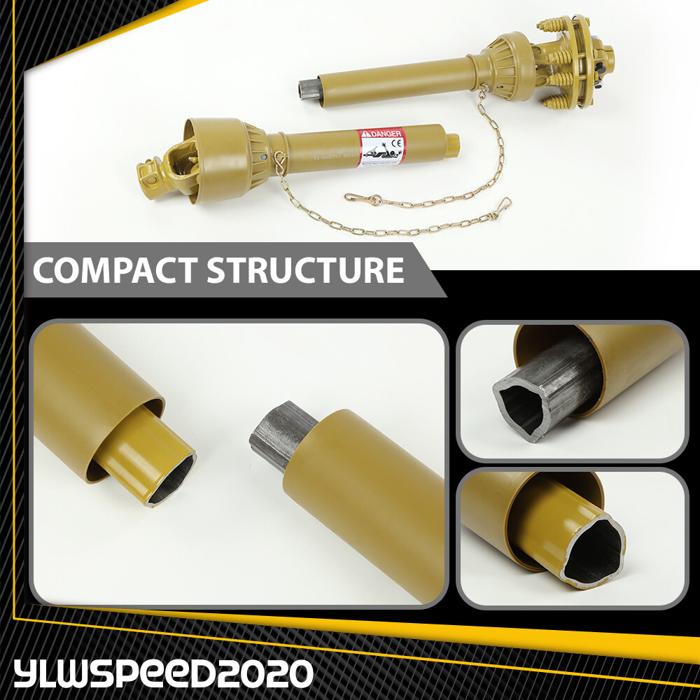 PTO Shaft PTO Drive Shaft 1-3/8"x6 Spline w/ Slip Clutch T4 31.5-41" Yellow New