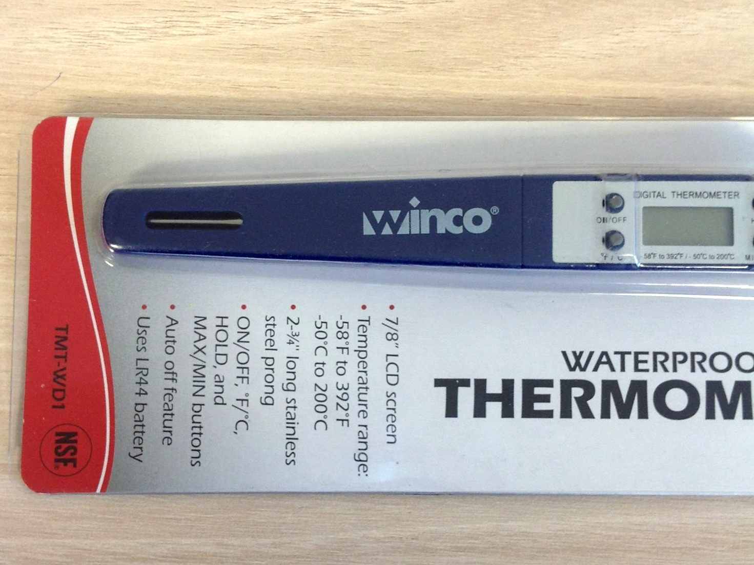 Winco TMT-WD1 Pen Style Digital Thermometer Waterproof Food Service 2.75" Probe