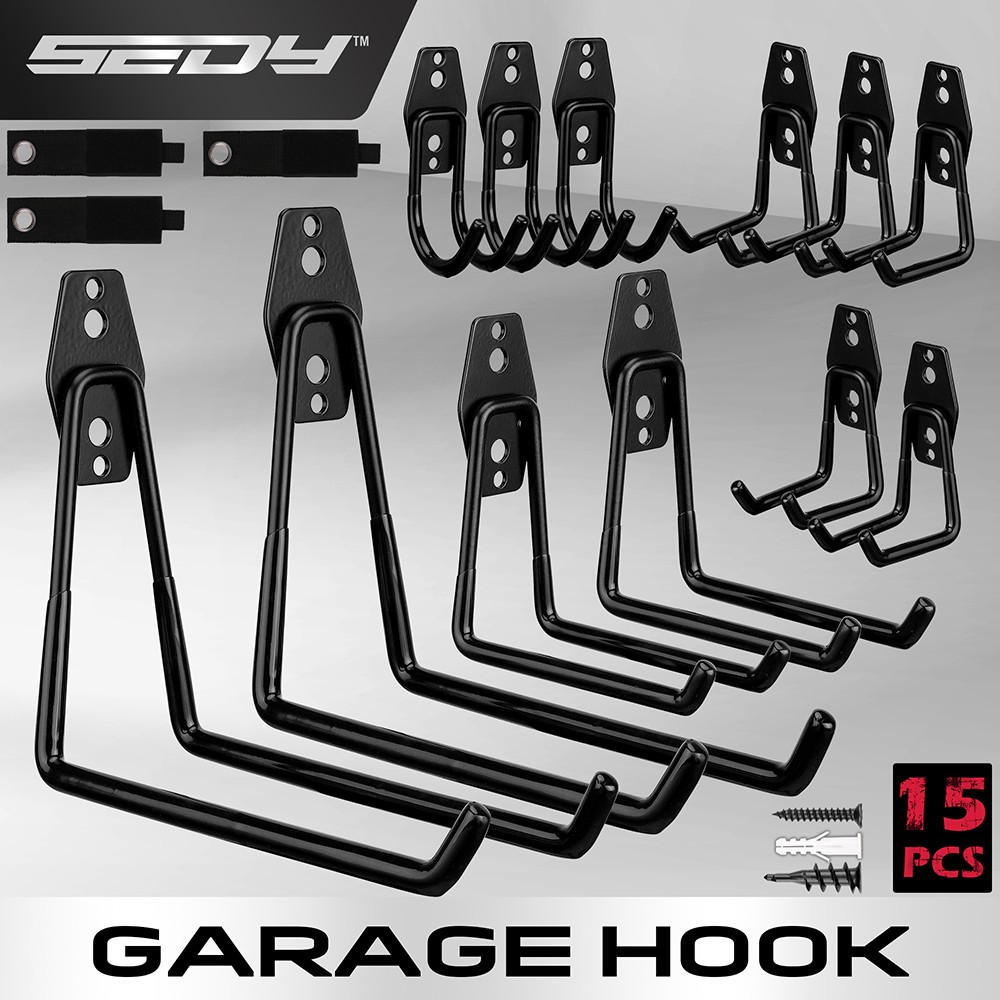 15-Pack Steel Garage Storage Utility Double Hooks Wall Organizer Tool Hanger H-D