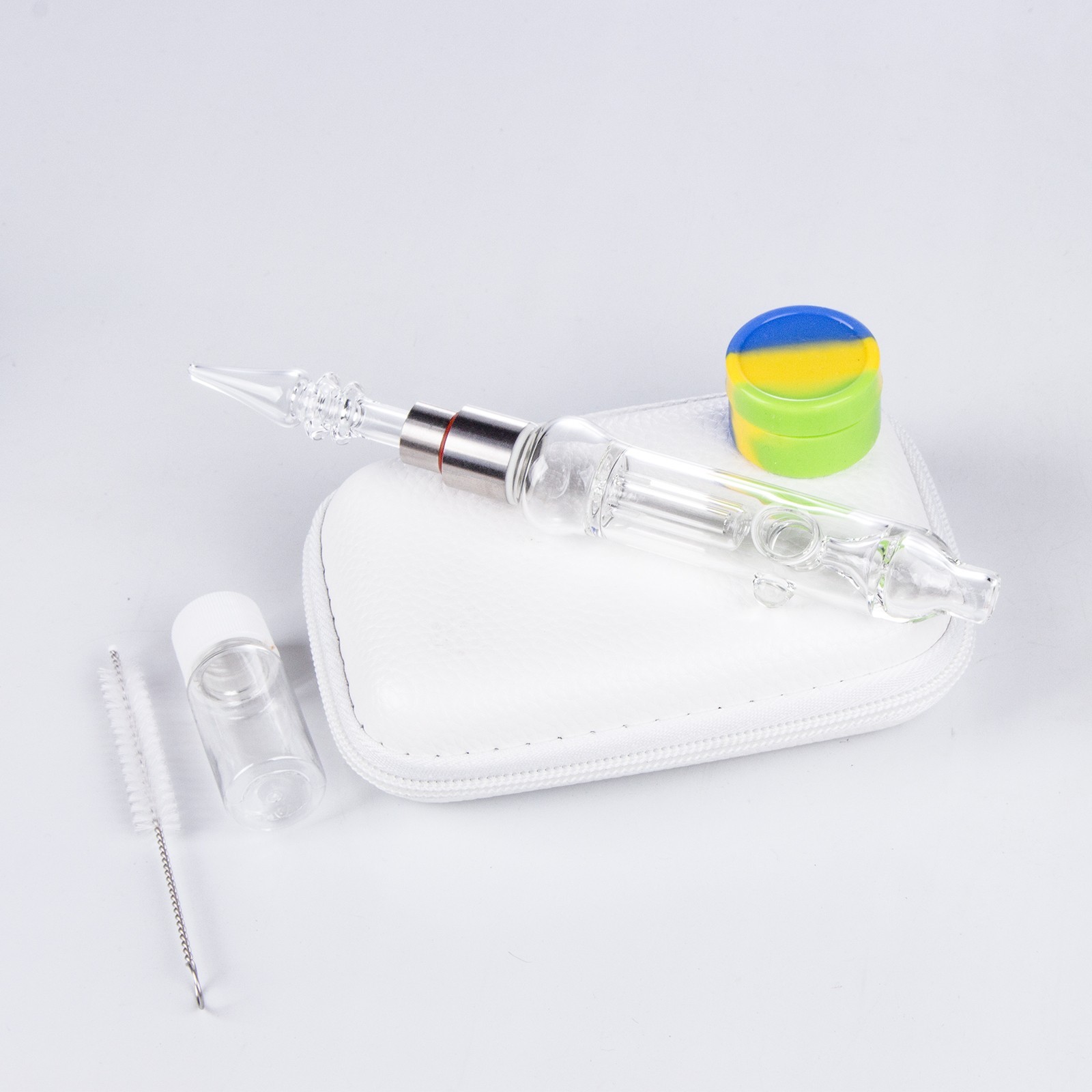 Mini Bubbler Water Pipe Glass Smoking Pipes Kit with Thread Quartz