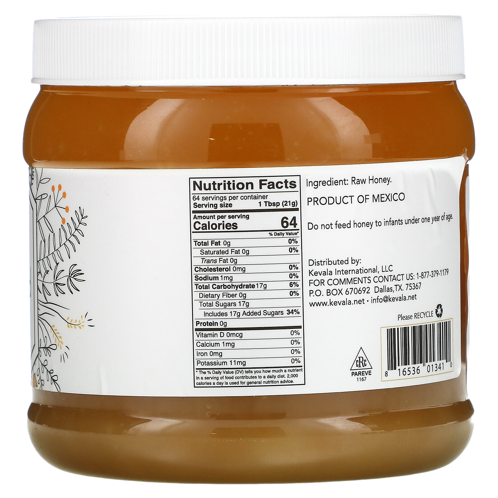 Raw Unfiltered Honey, 3 lb (1,360 g)