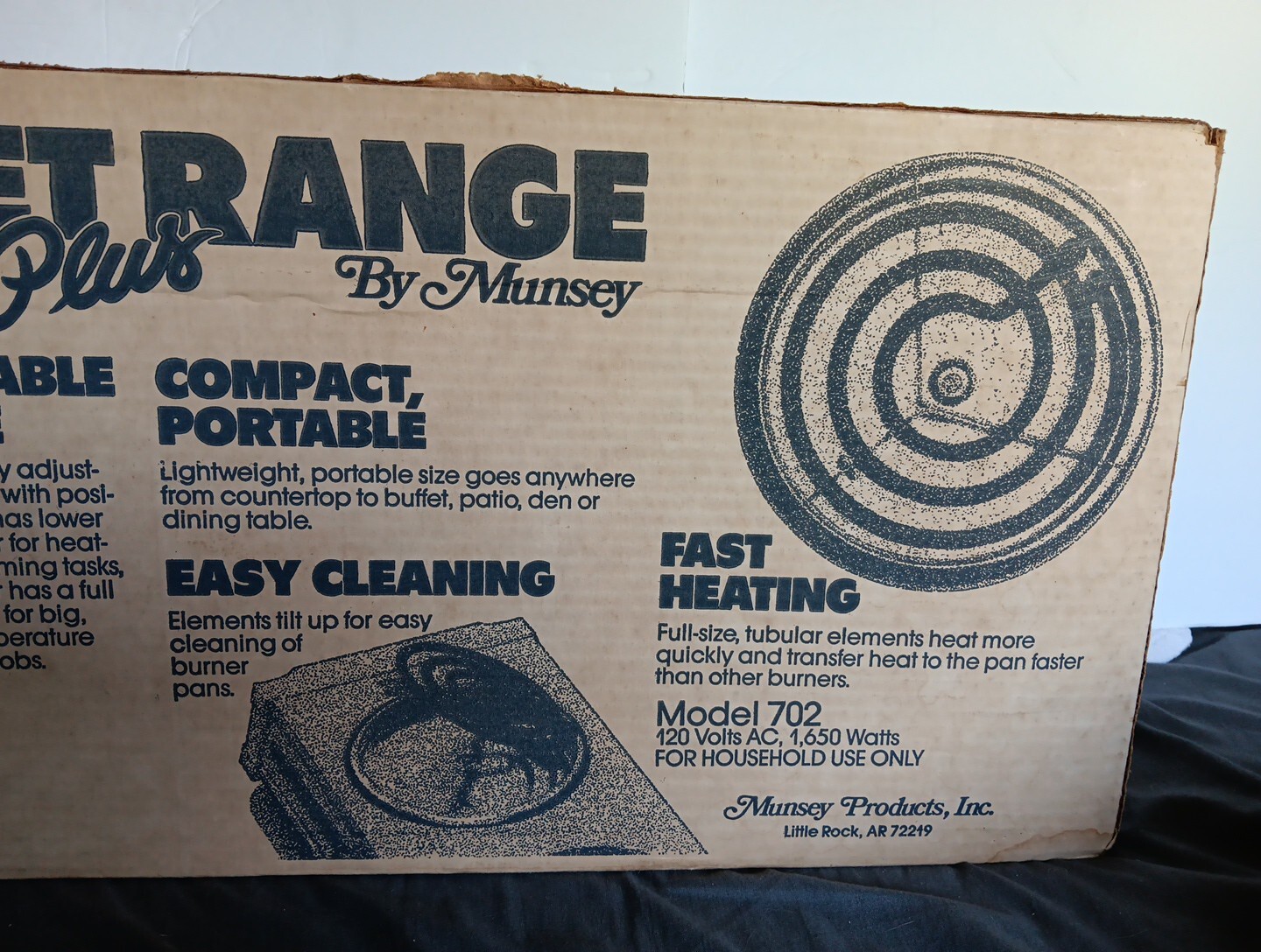 Vtg Buffet Range Plus Munsey Model 702 U.S.A Sealed Box 2 Burner N.O.S Retro Kit