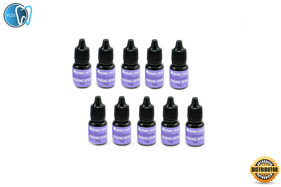 (SET OF 10) Prime-Dent Light Cure Dentin/Enamel Bonding Adhesive Resin 7mL
