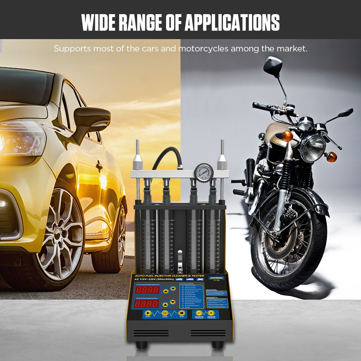 AUTOOL CT150 Fuel Injector Cleaner Tester Nozzles Ultrasonic Cleaning Machine