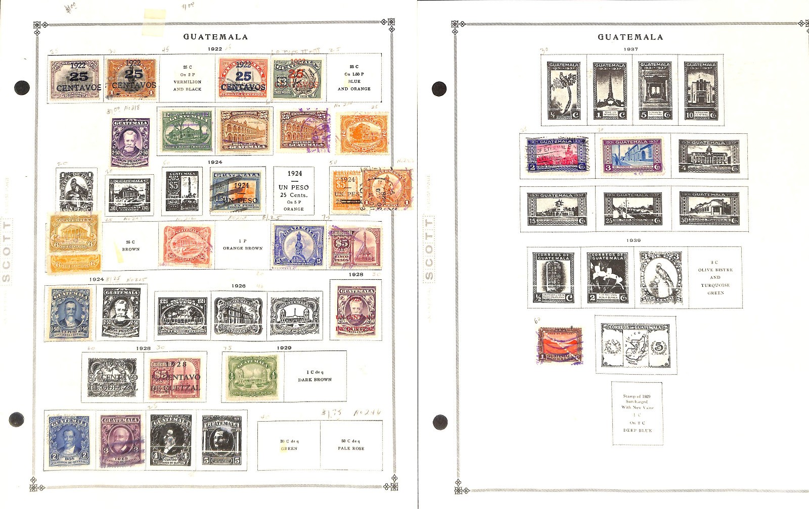 Guatemala Stamp Collection on 50 Scott International Pages, 1871-1976 (BA)
