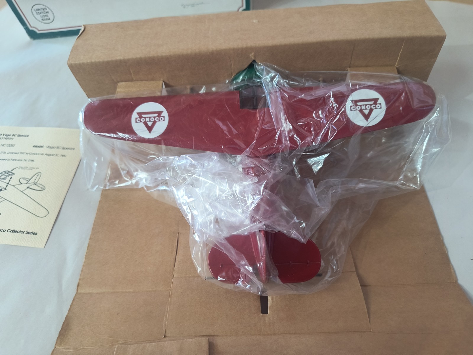 1932 Lockheed Vega 5C Special Conoco Diecast Plane Coin Bank Limited Edition '92