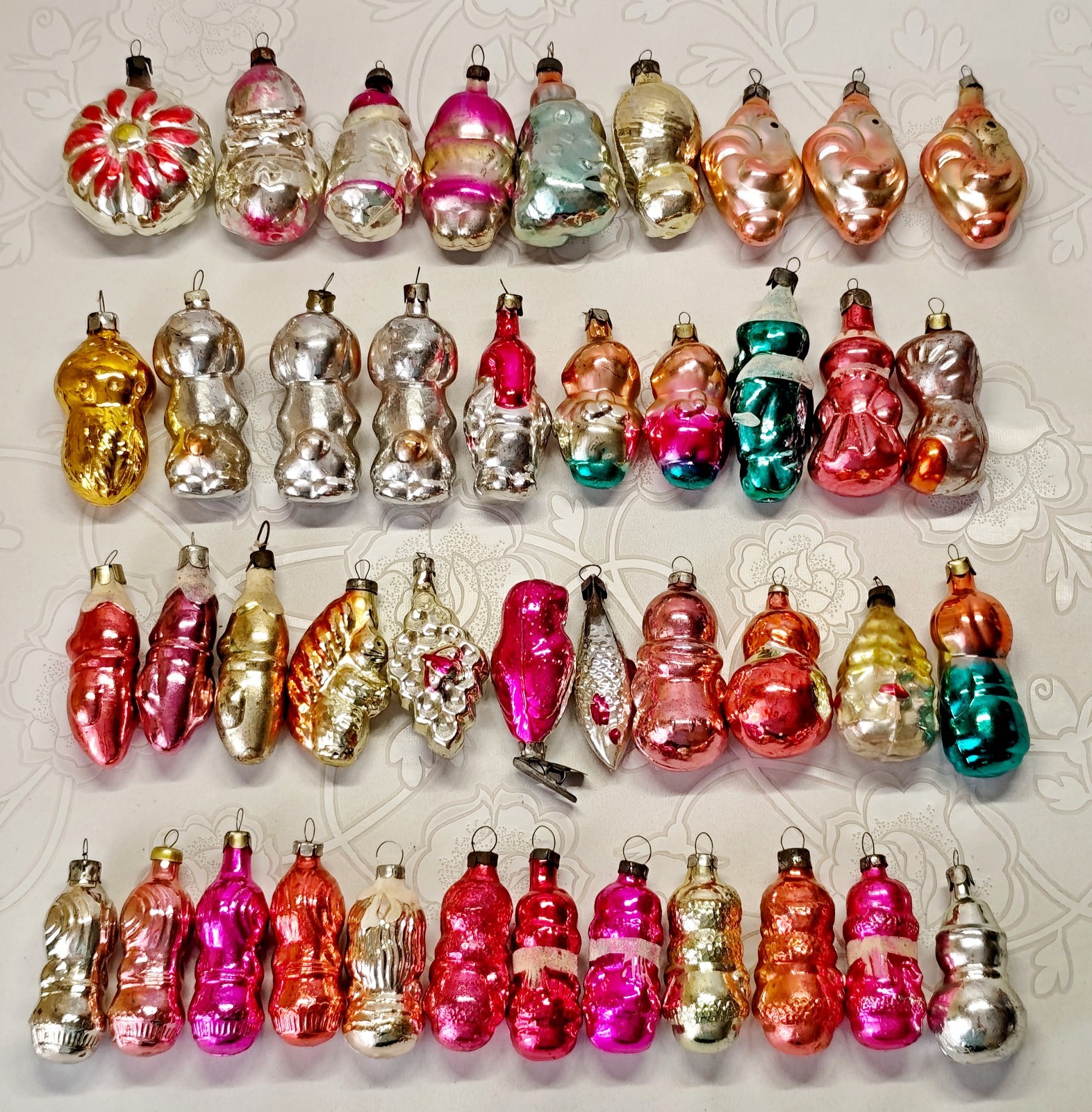 Vintage glass Christmas Ornament character animal decoration soviet USSR №728