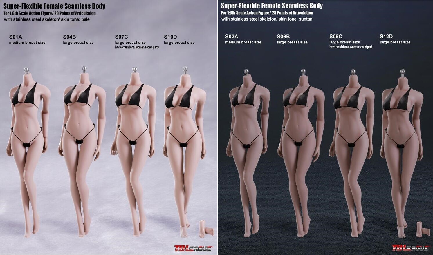 TBLeague PHICEN 1/6 Scale Steel Skeleton FEMALE Seamless Figure Body USA SELLER