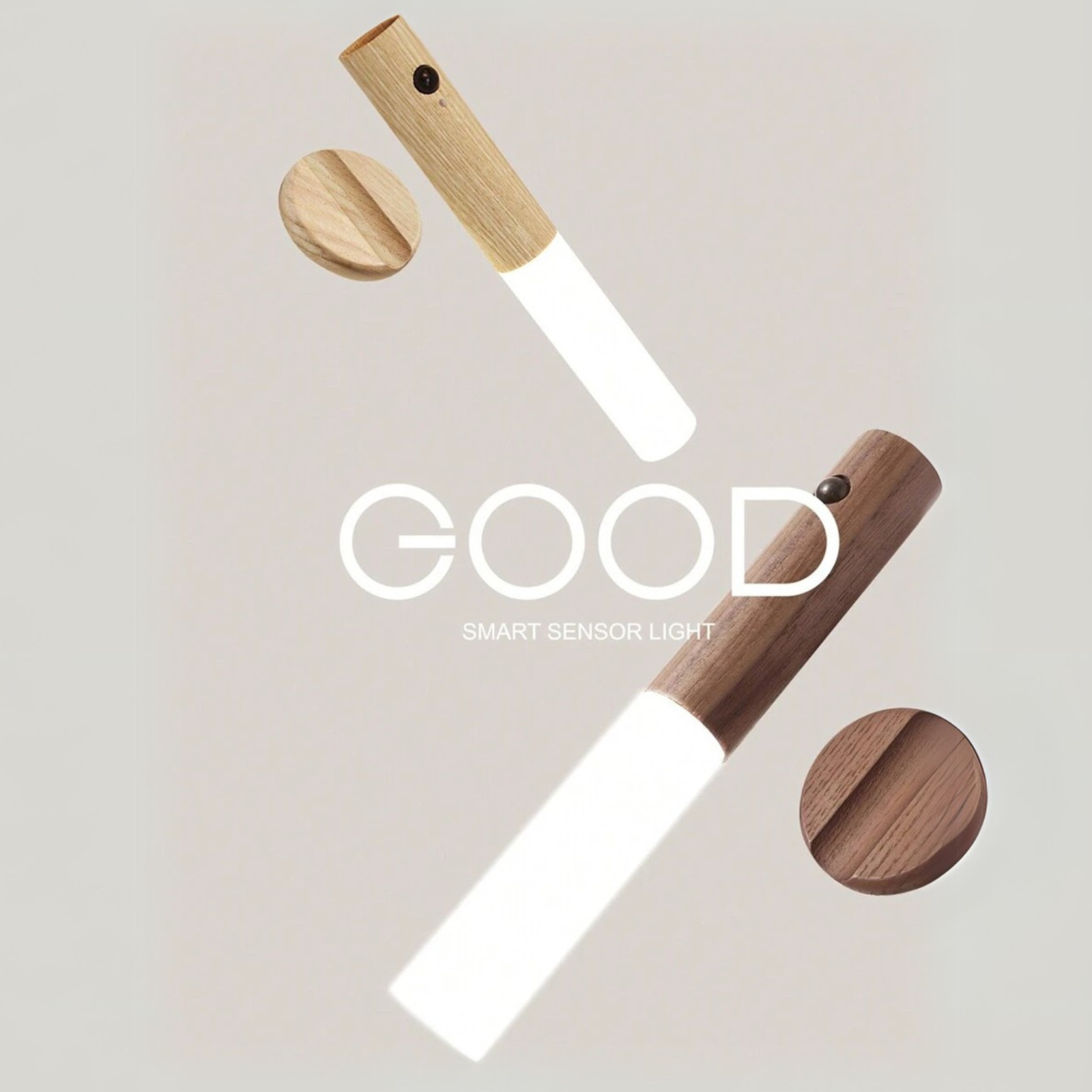 Motion Sensor Night Light Magnetic Wall Lamp USB Rechargeable LED Stick-On Light