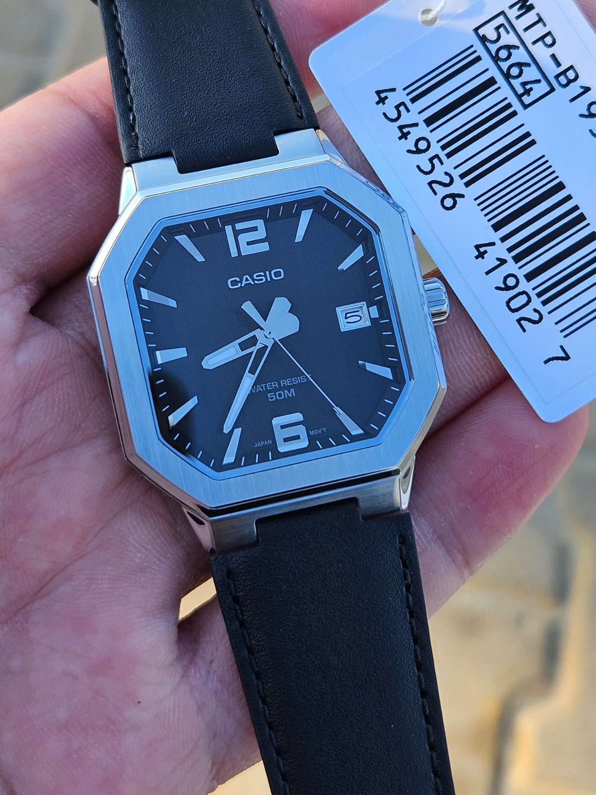 Casio MTP-B195L-1AVDF Analog Watch | Black Dial | Leather Strap | New