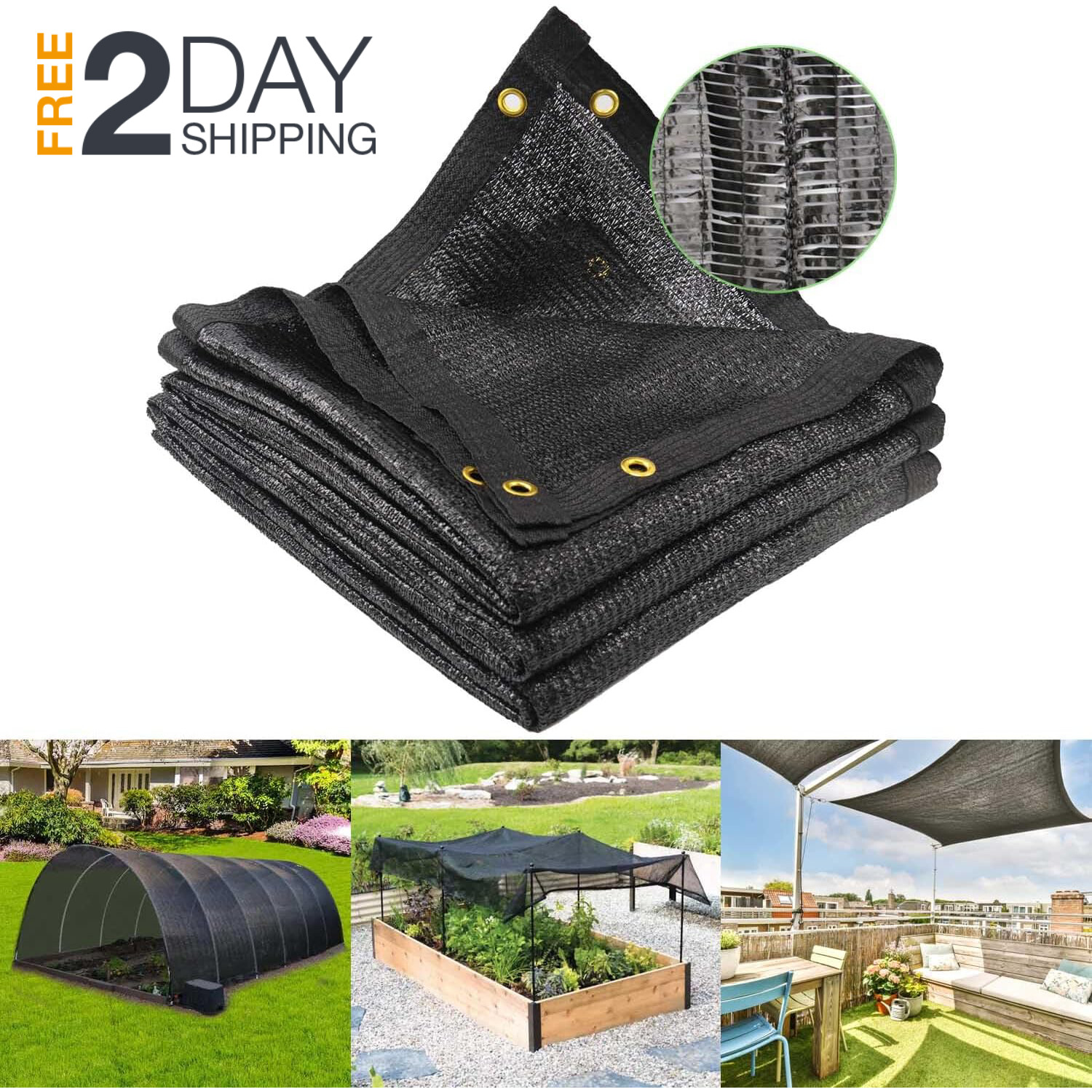 Maya Sombra De 40% HDPE 10x20 Malla Para El Sol Patio Exterior Plantas En Oferta