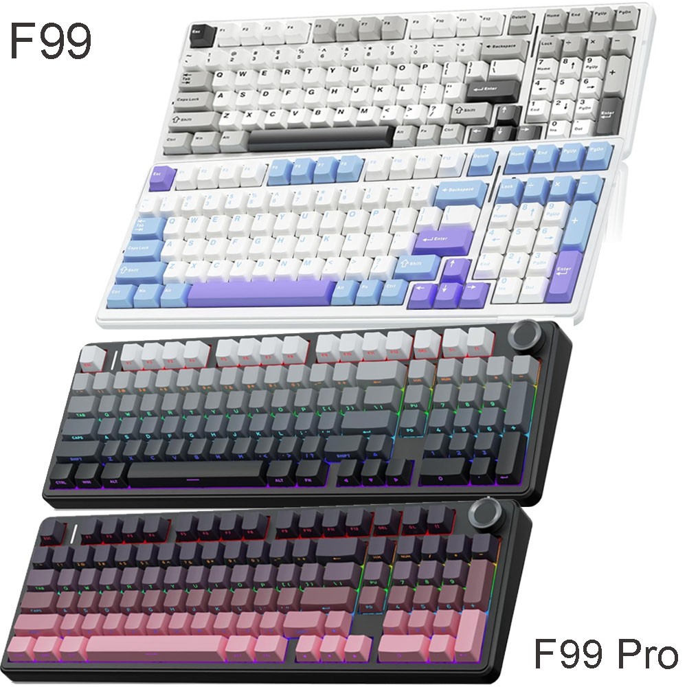 AULA F99/F99 Pro Tri-mode Wireless Mechanical Keyboard RGB Hot Swappable Custom