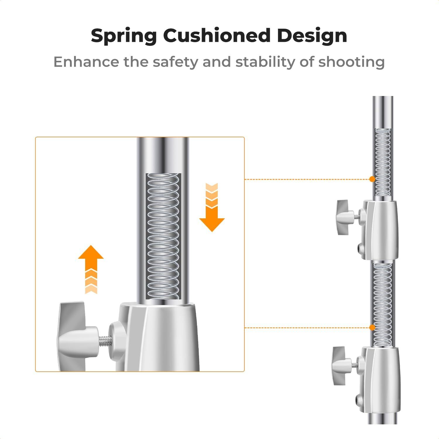 K&F Concept 2.8m Light Stand Stainless Steel Heavy Duty Photography Tripod Stand