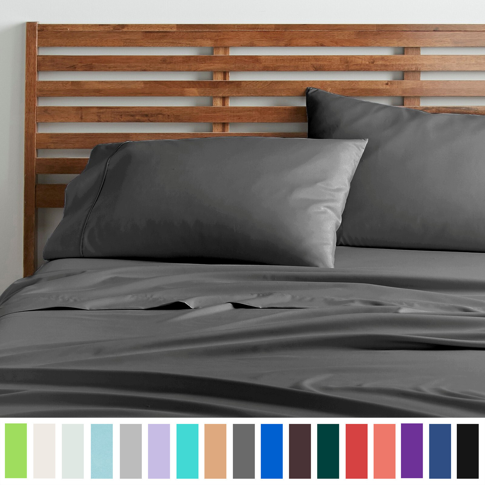 Deep Pocket 4 Piece Bed Sheet Set 1800 Series Microfiber Comfort Soft Breathable