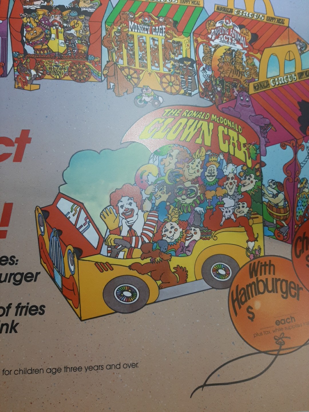 McDonalds Translite Circus Happy Meal 1983