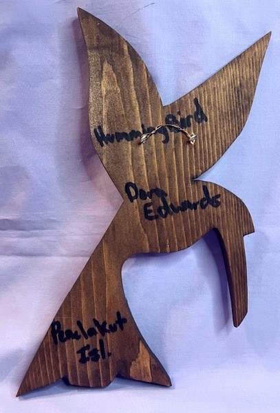 VINTAGE NORTHWEST COAST HUMMINGBIRD WALL CARVING DORA EDWARDS