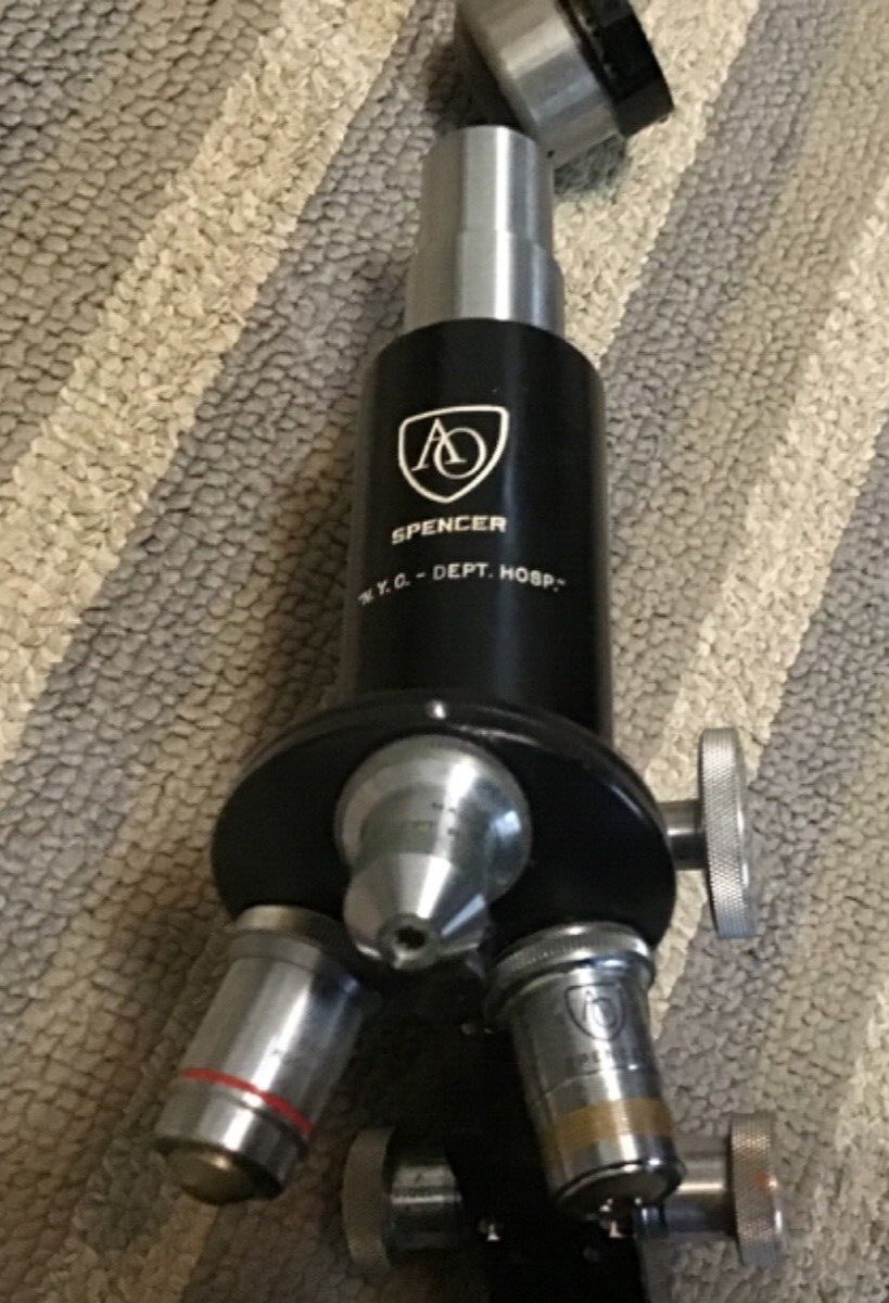 Old AO Spenser Microscope~Queens Hospital Center New York,NY~Rare Science Device