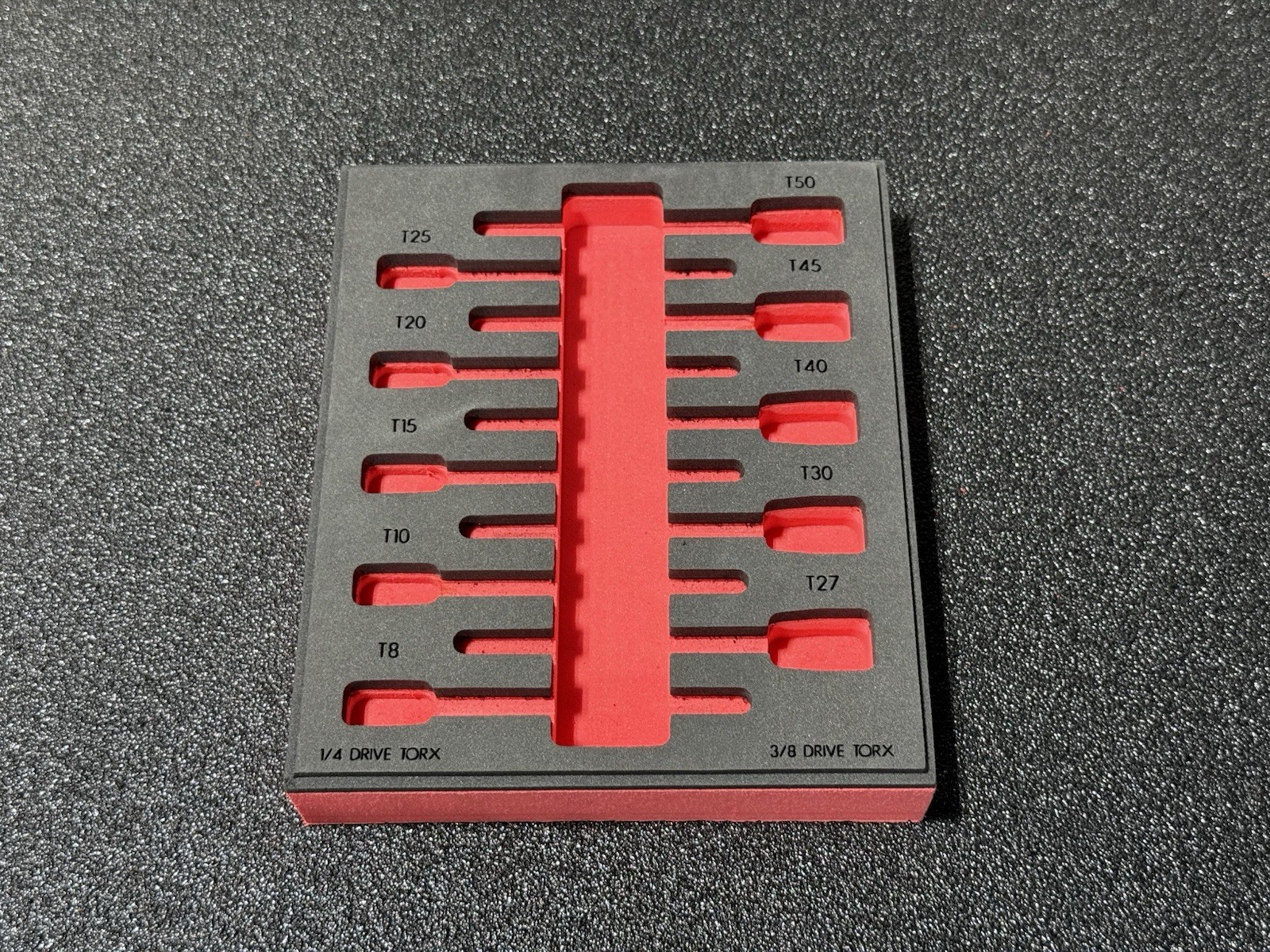 Snap-On 1/4 & 3/8 Drive Torx Bit Socket Set Foam Organizer, Black and Red