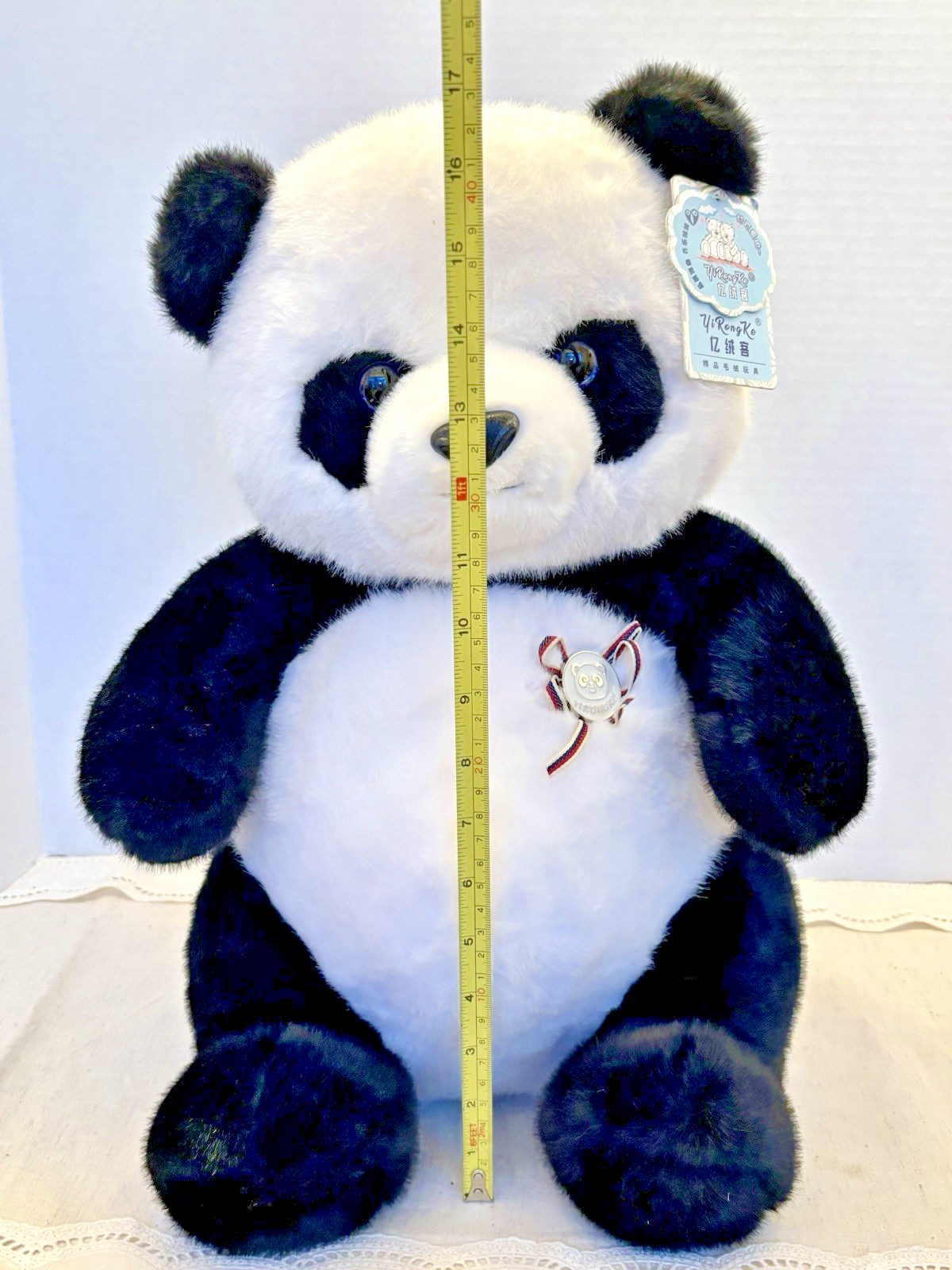 YiRongKe 18" Panda Bear Plush New With Tag Super Soft Cuddly Stuffed Animal