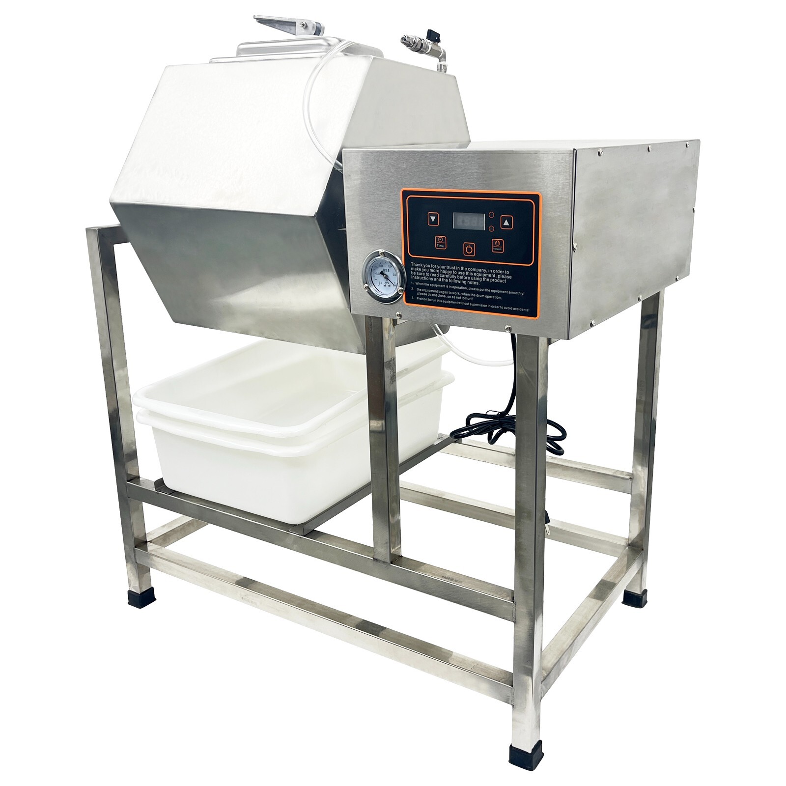 USED -70L Vacuum Tumbler Marinator Meat Vegetable Marinate Machine Tilted Hopper