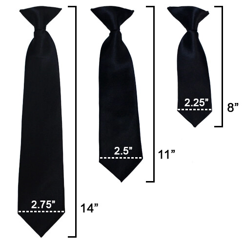 Romario Manzini® Solid Colors Clip on Ties 8" 11" 14" (3 Length and 45 colors)