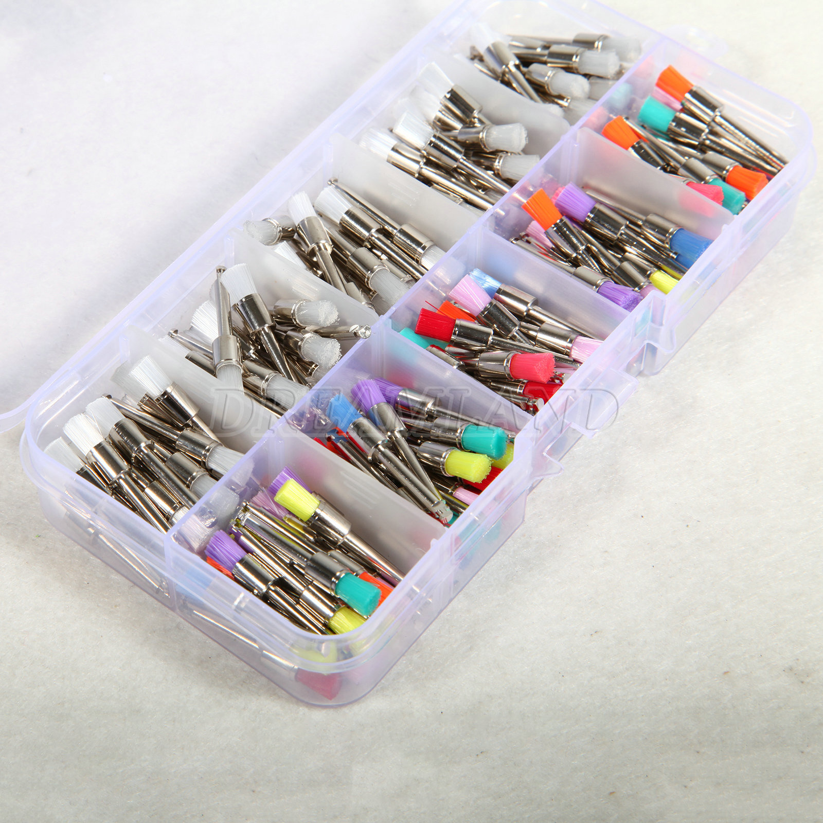 200PC Dental Nylon Materials Closure Flat Polishing Polisher Prophylaxis Brushes