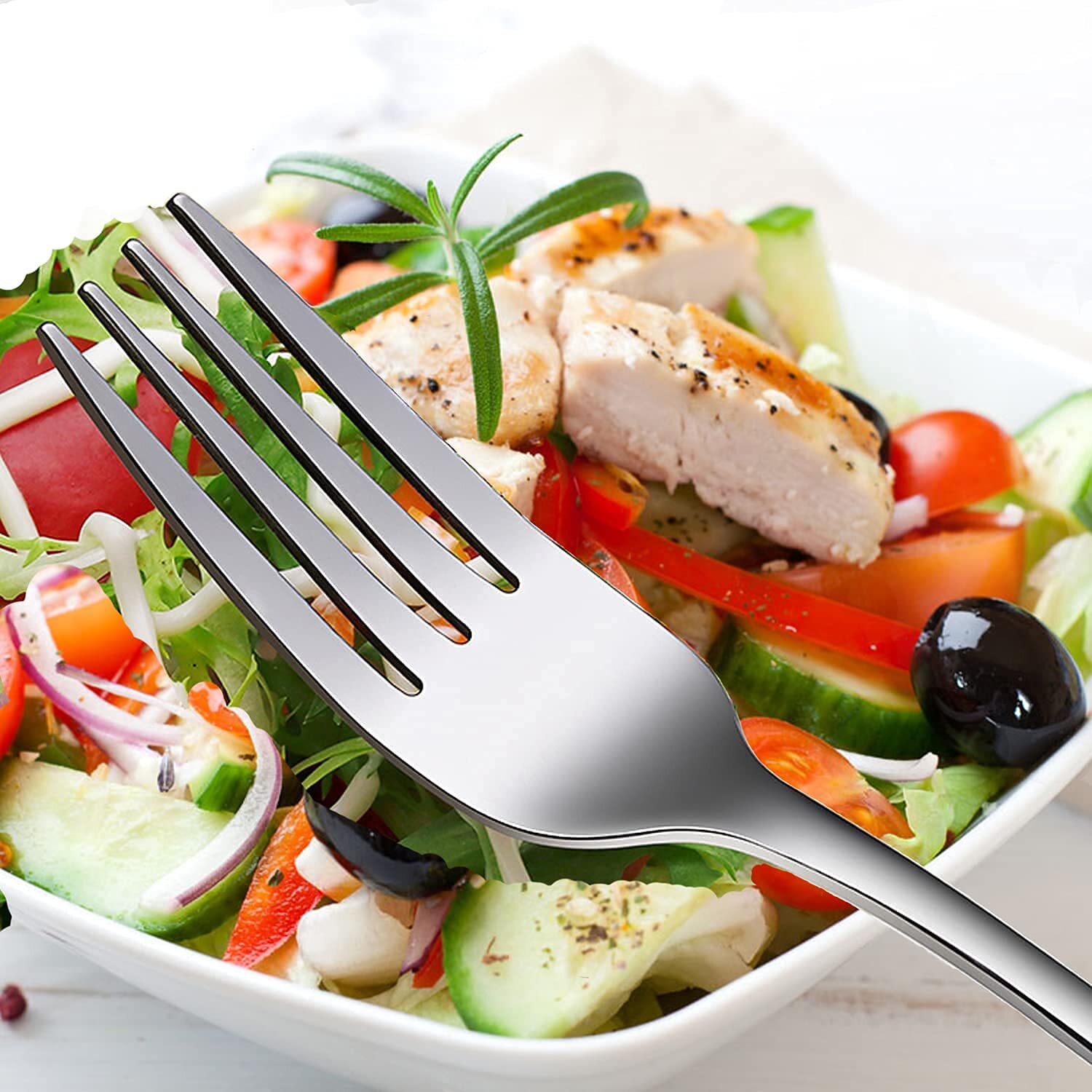 Forks, Dinner Forks, Set of 6 Top Food Grade Stainless Steel Table Forks 8 Inche