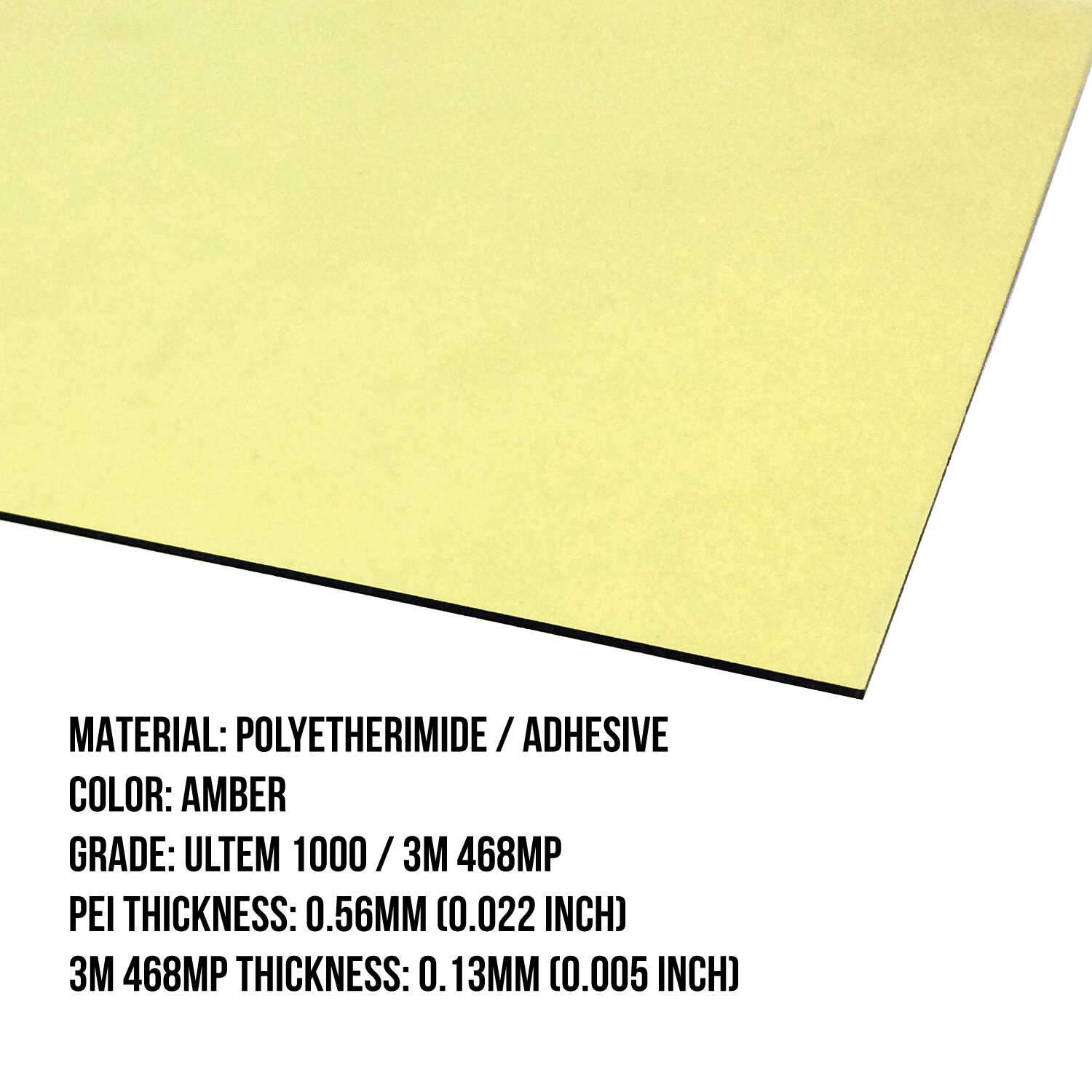 Gizmo Dorks PEI Sheet 3D Printer Bed Build Plate with 3M 468MP Adhesive