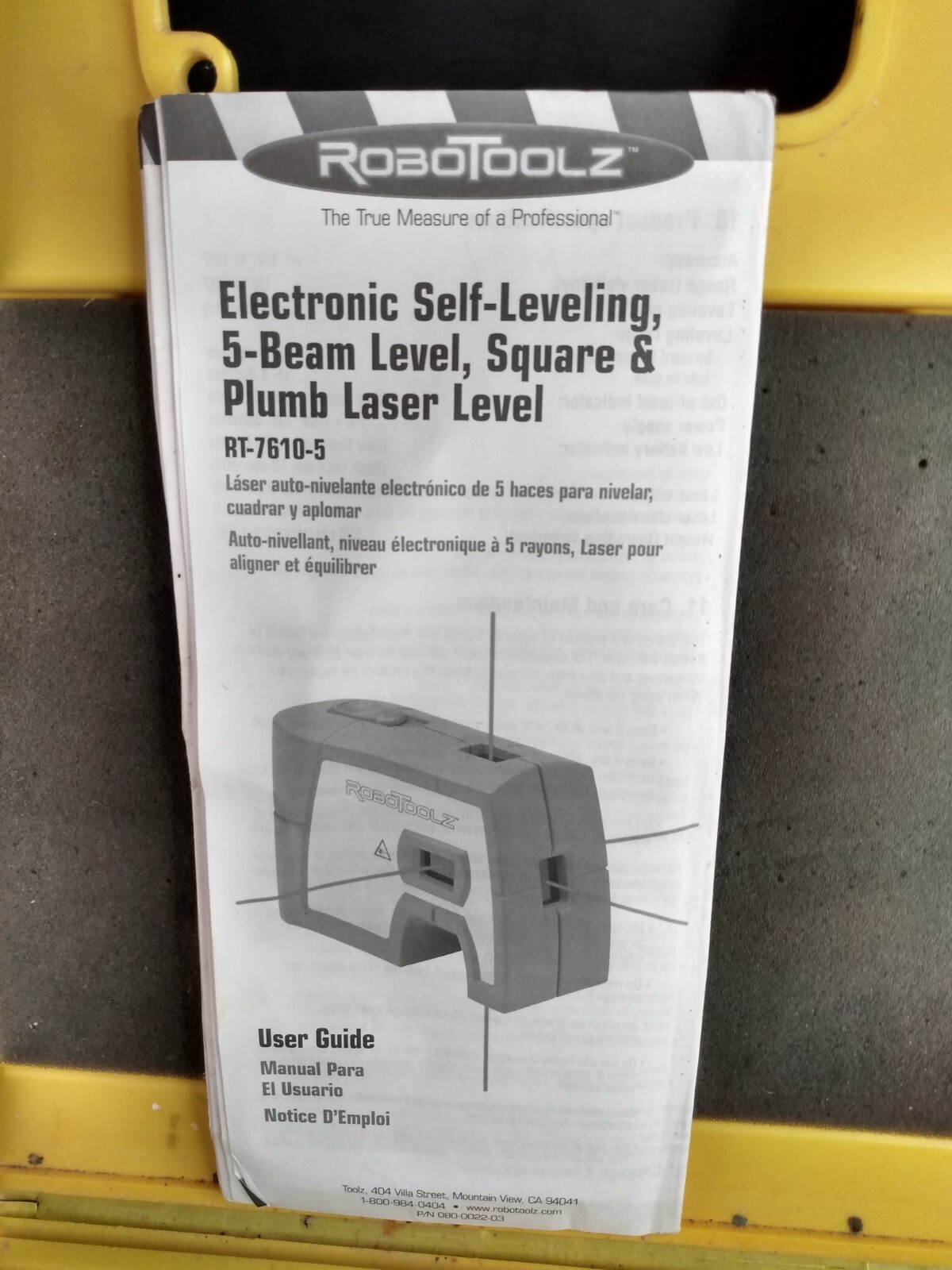 Robotoolz Lazer Level Electronic Level With Case PARTS ONLY READ