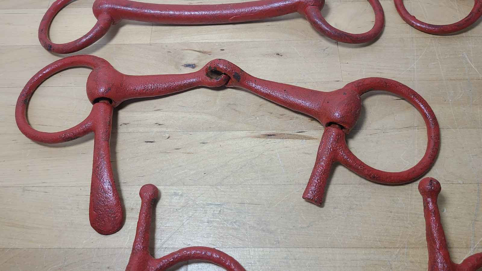 Vintage Lot of 5 Iron Draft Horse Driving Riding Bits/Snaffles Farmhouse Decor