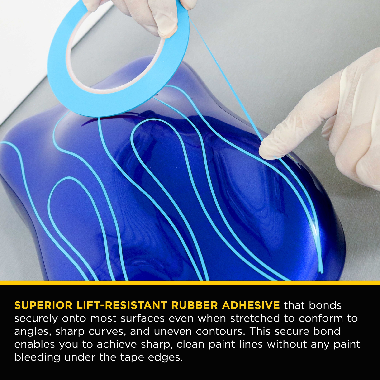 Vinyl Fineline Pinstripe Tape, Blue 1/16" x 36 Yard Roll - Create Sharp Curves