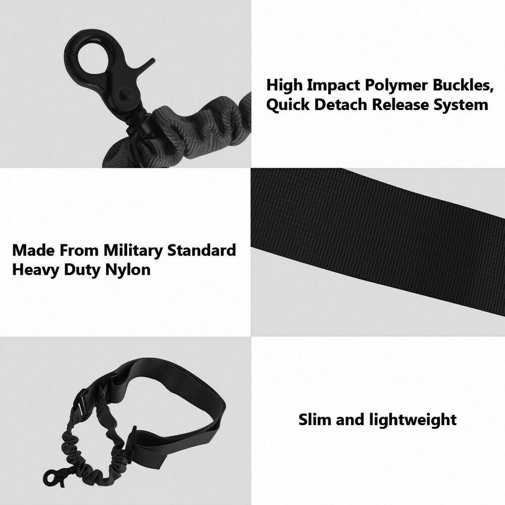 Single Point / Two Point Tactical Gun Rifle Sling Strap Adjustable Airsoft Hunt
