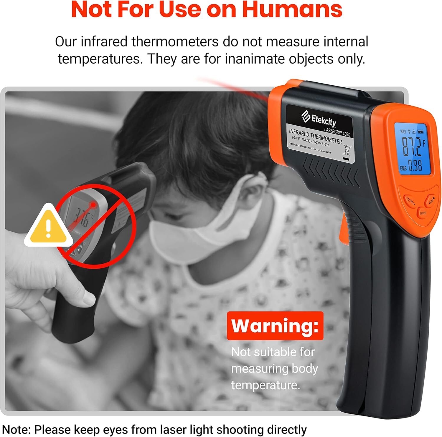 Infrared Laser Thermometer Gun No-Contact Digital Temperature Measurement Tester