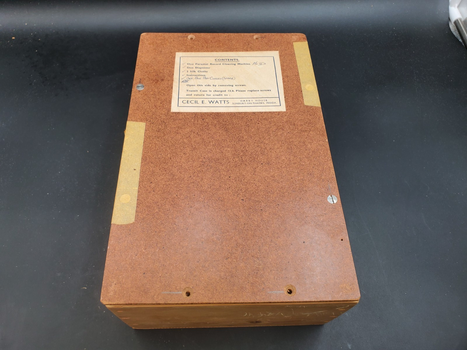 CECIL E. WATTS PARASTAT Record Cleaning Machine