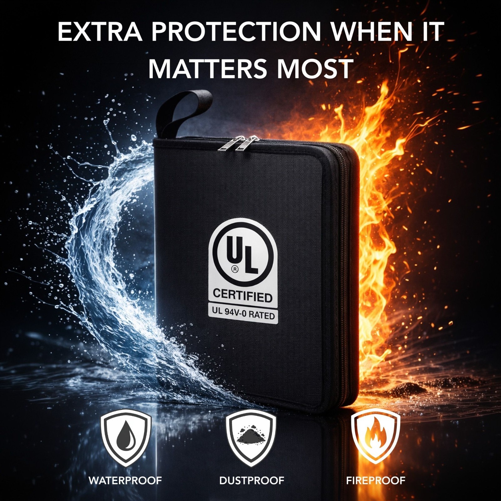 OTK Fireproof Trading Card Binder 720 Cards 3-Ring Expandable Album