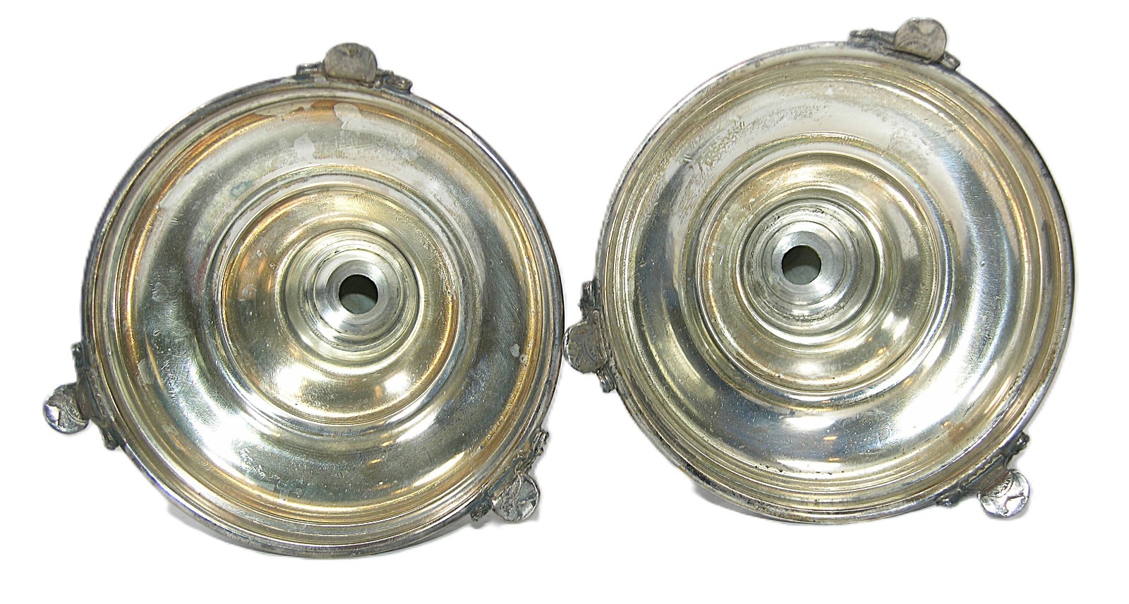 RARE Pair of Jerusalem Shevach Bros Filigree Sterling Silver Candlestick Holders