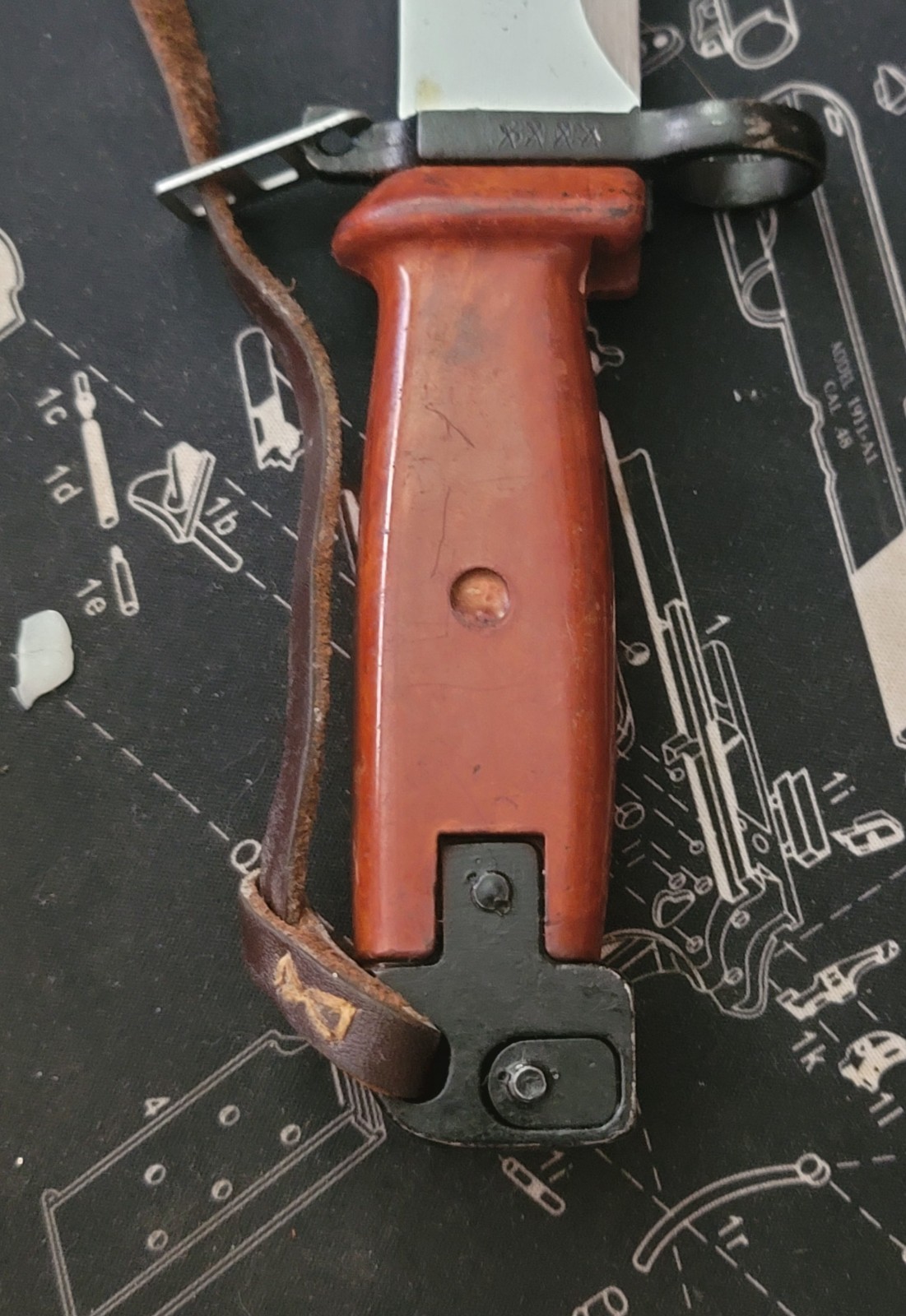 Type 2 Bayonet Polish Good Condition w/ matching sheath cold war