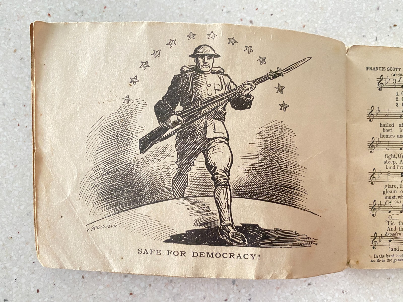 Vintage Original Army Song Book U. S. 1918 Pocket Sized & Illustrated