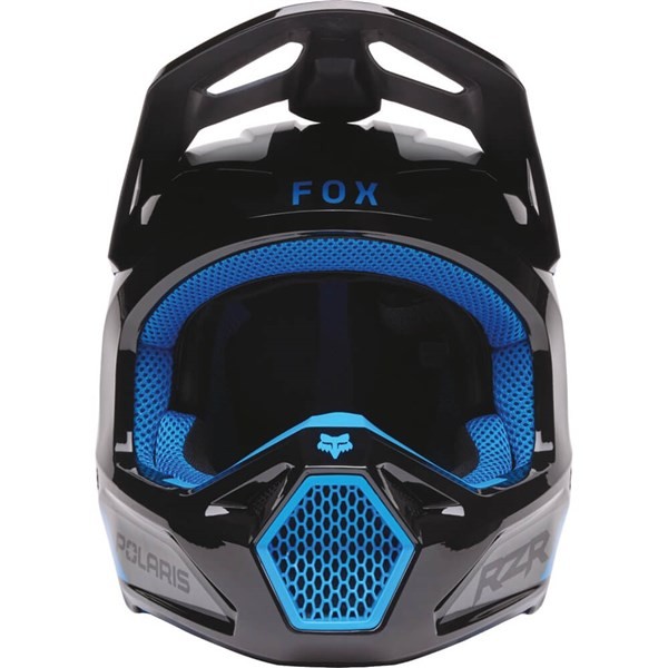 Fox Racing V1 Polaris Motorcycle Helmet | Black/Blue/Grey | DOT ; ECE 22-06